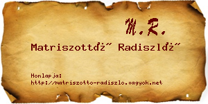 Matriszottó Radiszló névjegykártya